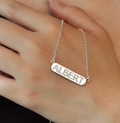 Personalized Bar Name Necklace – Dainty Pavé-Style Letter Pendant, Custom Gift Jewelry