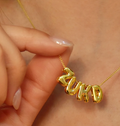 Personalized 3D Letter Necklace – Bubble Name Pendant, Custom Initial Jewelry
